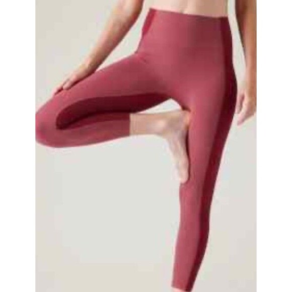Athleta Size XS Transcend Colorblock 7/8 Tight Pink - Picture 1 of 6